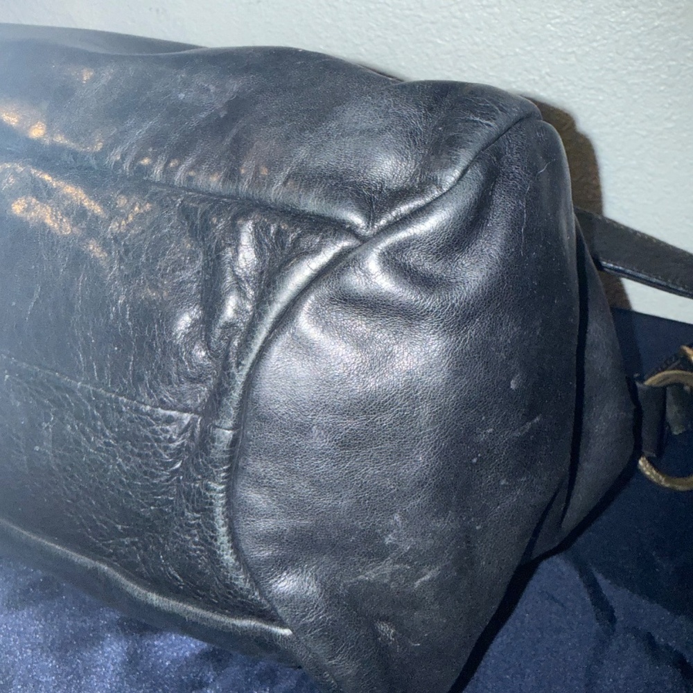 Francesca Biasia Black Leather Satchel Handbag EUC - Picture 8 of 13